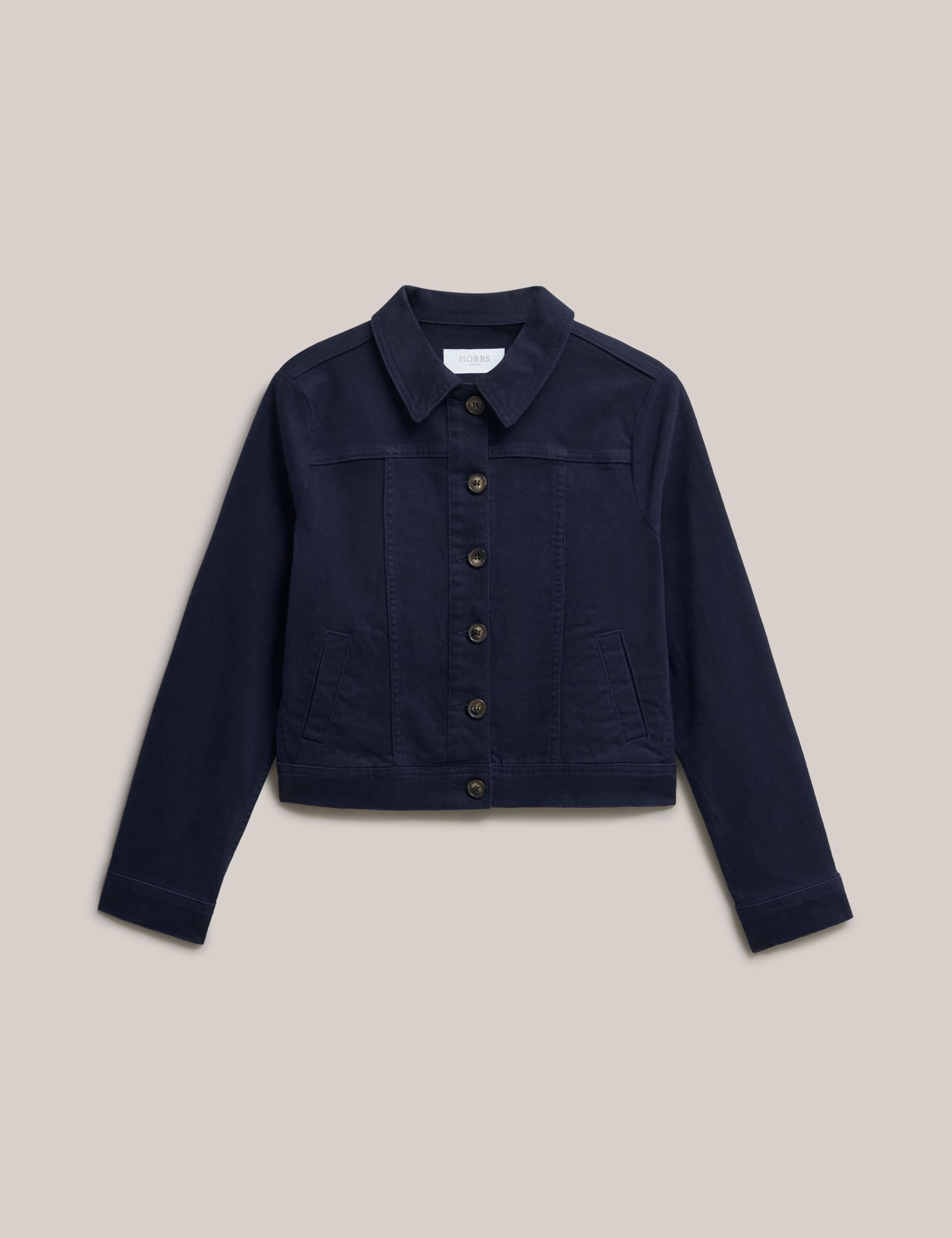 Hobbs London Hobbs London Women's Selborne Boxy Cropped Denim Jacket in Dark Navy - 2