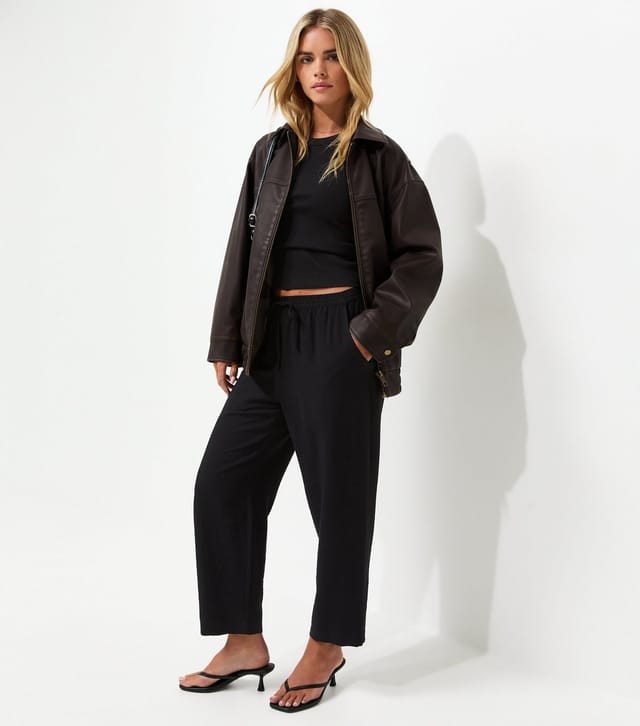 New Look Women's Petite Black Cropped Straight Leg Trousers New Look - 3