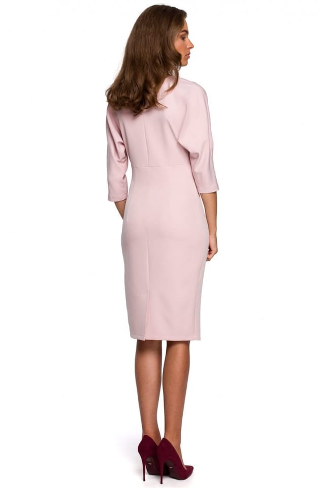 Love Lace Love Lace Women's Elegant Kimono Sleeve Day Dress with Darts in Pink - 2