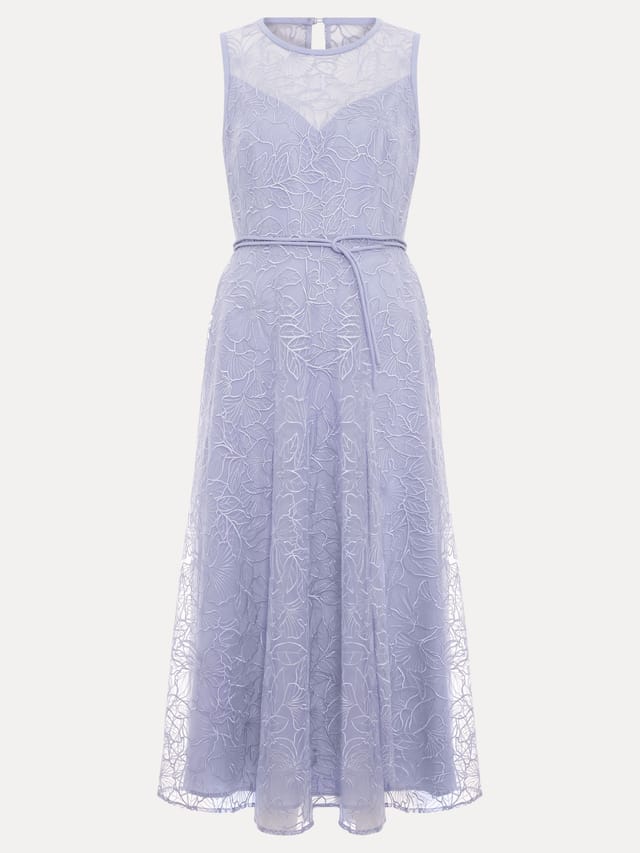 Phase Eight Phase Eight Women's Sakura Floral Embroidered Lace Dress in Pale Blue - 2