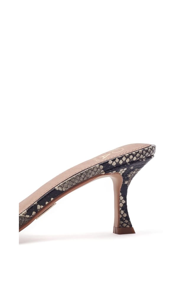 Moda in Pelle Moda In Pelle Women's 'Minka' Snake Print Heeled Sandals in Grey - 3