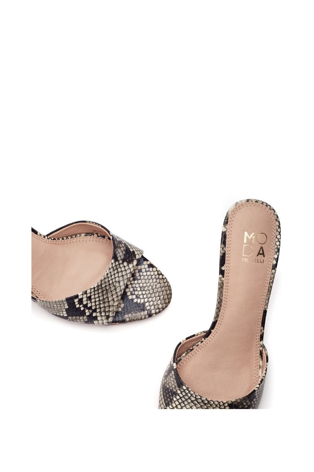 Moda in Pelle Moda In Pelle Women's 'Minka' Snake Print Heeled Sandals in Grey - 4