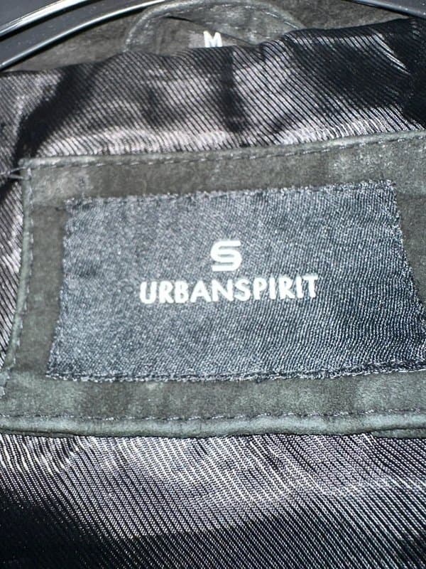 Urban Spirit Genuine Leather Black Suede Jacket Vintage Y2K Zip Front Size M