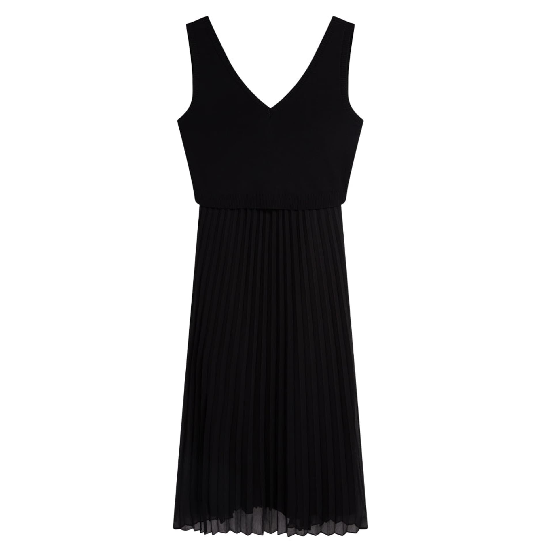 Ted Baker Ted Baker Women's Larnahh Sleeveless V-neck Regular Fit Midi Dress in Black