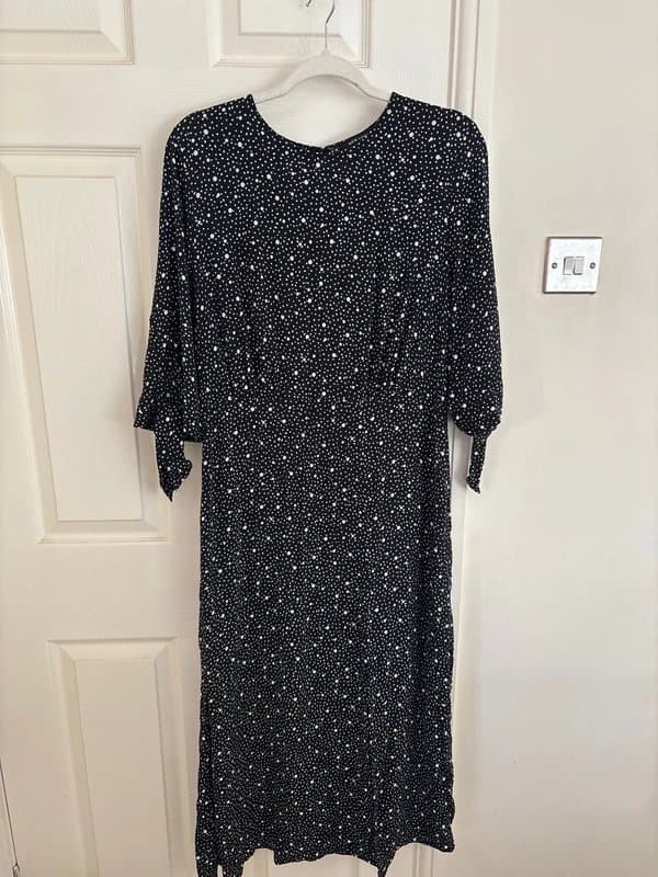 New Look Spot Print Black Dress