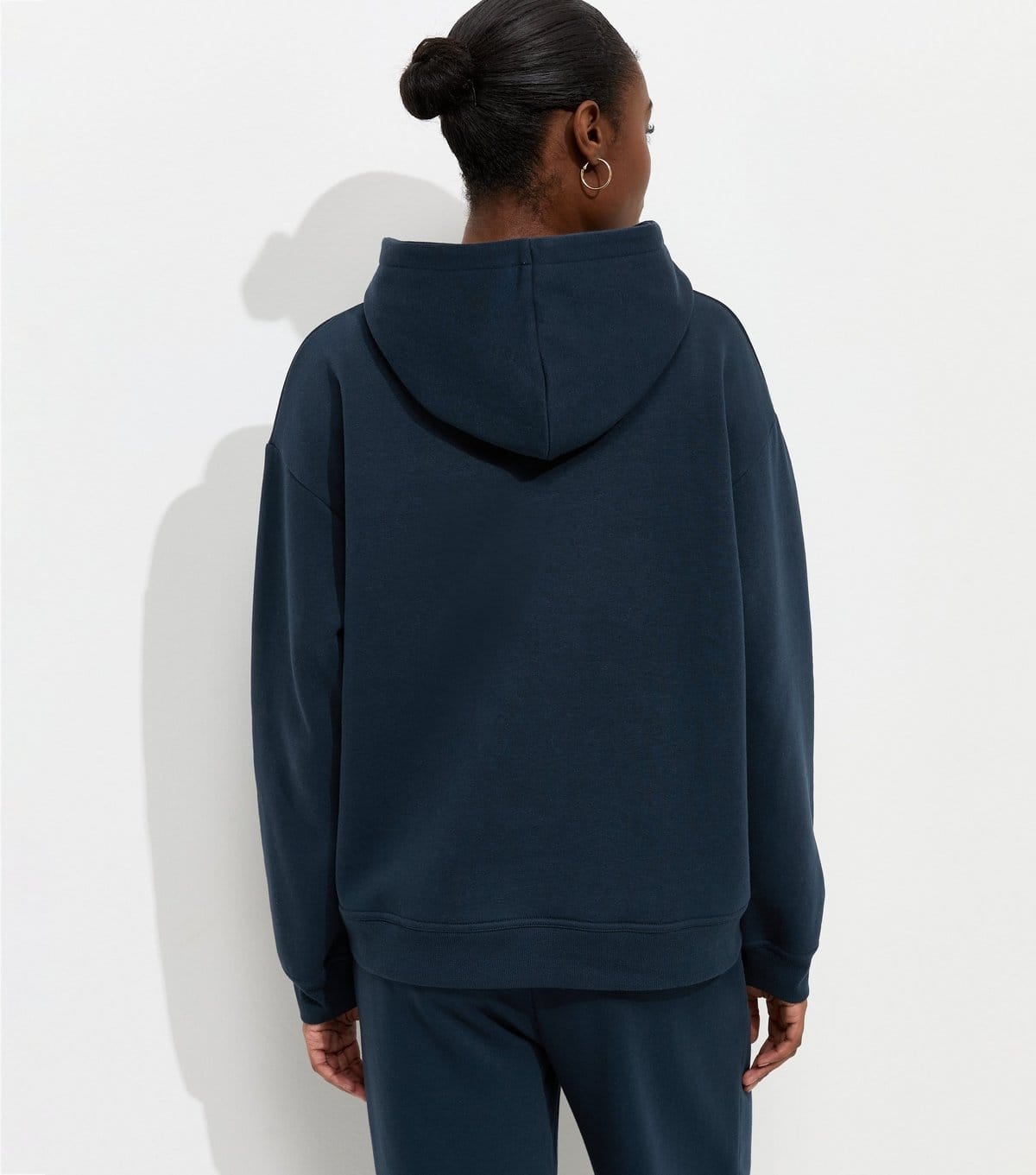 New Look Women's Navy Cotton Rich Long Sleeve Hoodie New Look - 4
