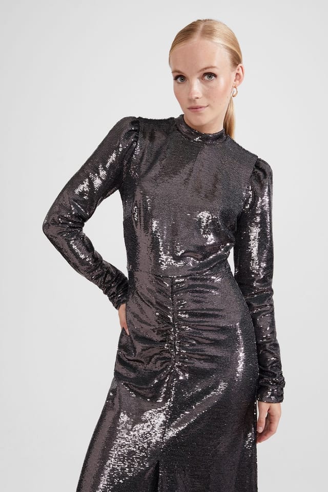 Hobbs London Hobbs London Women's Loretta Sequin Dress in Dark Grey - 3