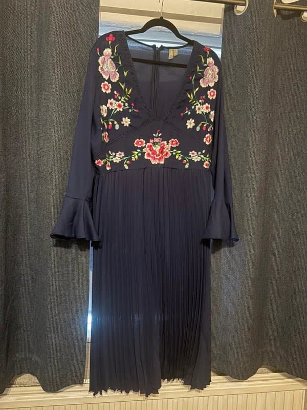 ASOS Navy Floral Midi Dress
