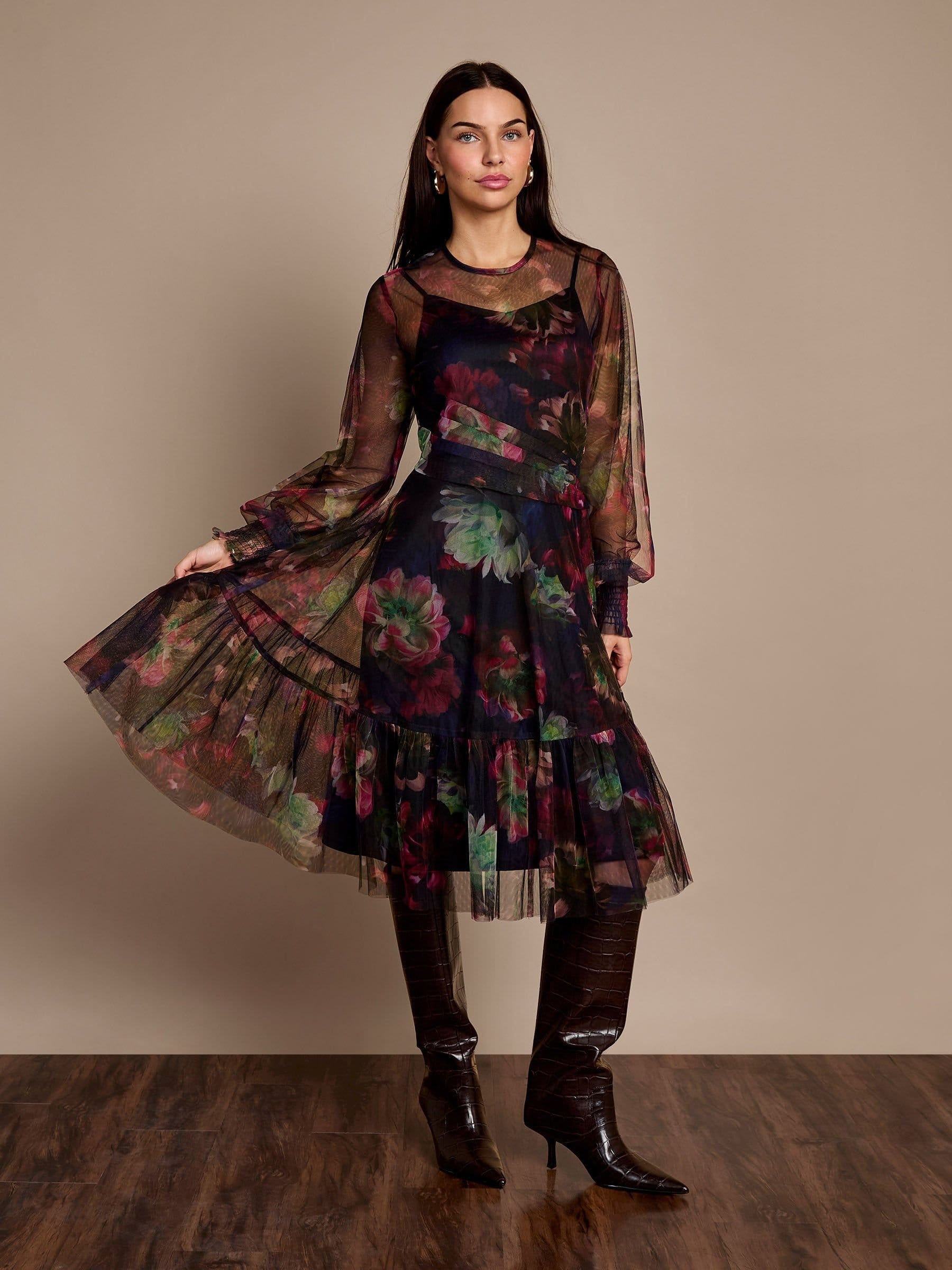 GWD by GEORGE W. DAVIES GWD by GEORGE W. DAVIES Women's GWD Bettina Floral Mesh Dress - 4