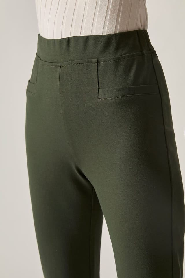 James Lakeland James Lakeland Women's Khaki Bootleg Trousers - 3