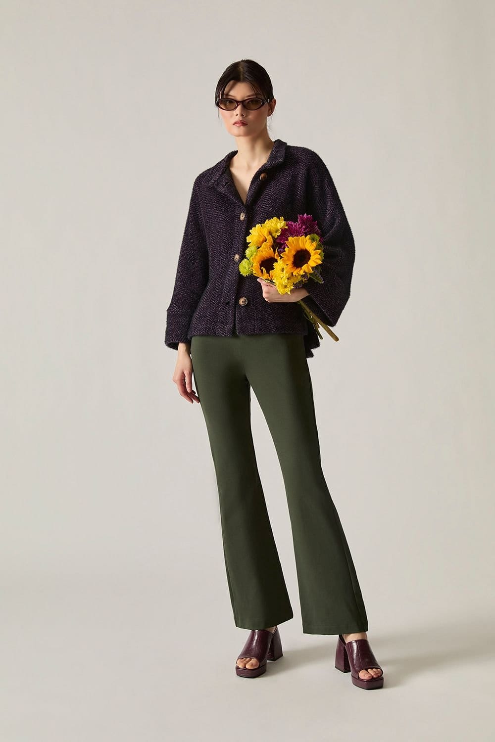 James Lakeland James Lakeland Women's Khaki Bootleg Trousers - 4