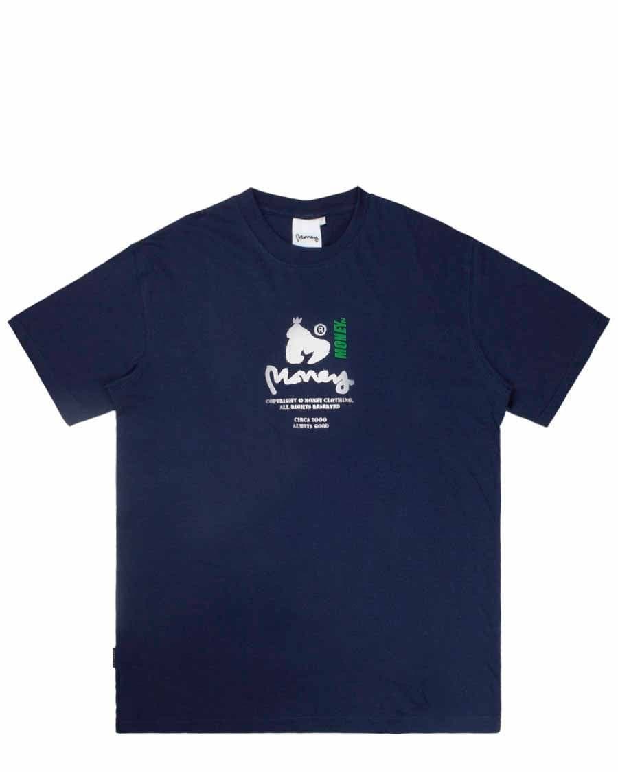 Money Money Men's Copyright Stencil Tee in Navy