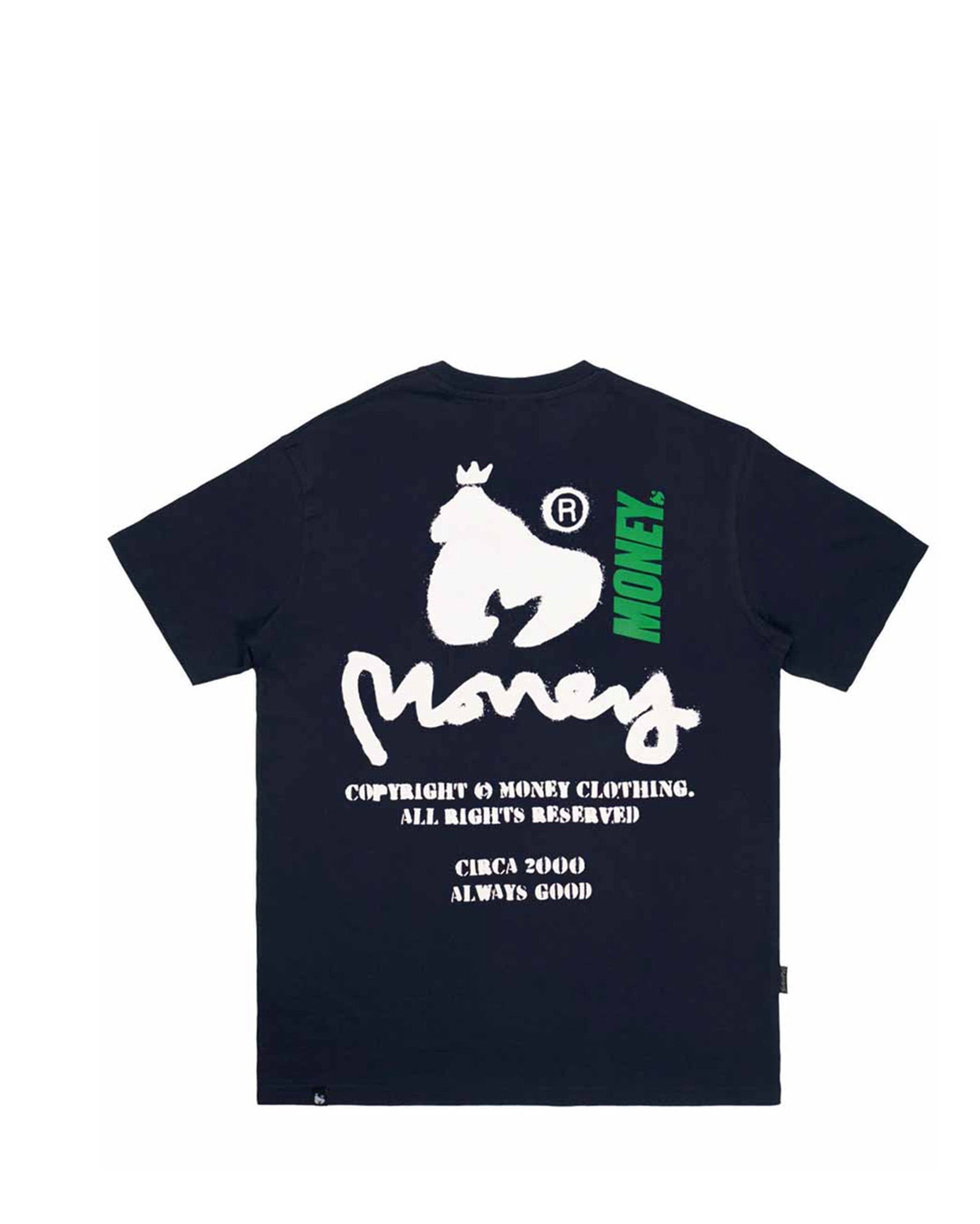 Money Money Men's Copyright Stencil Tee in Navy - 2