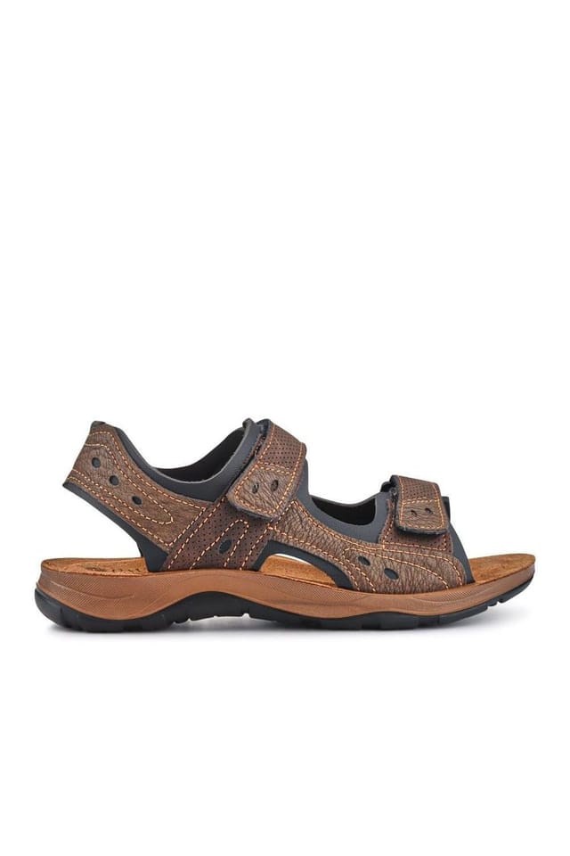 Pavers Pavers Men's Dual Touch-Fasten Sandals in Brown - 2