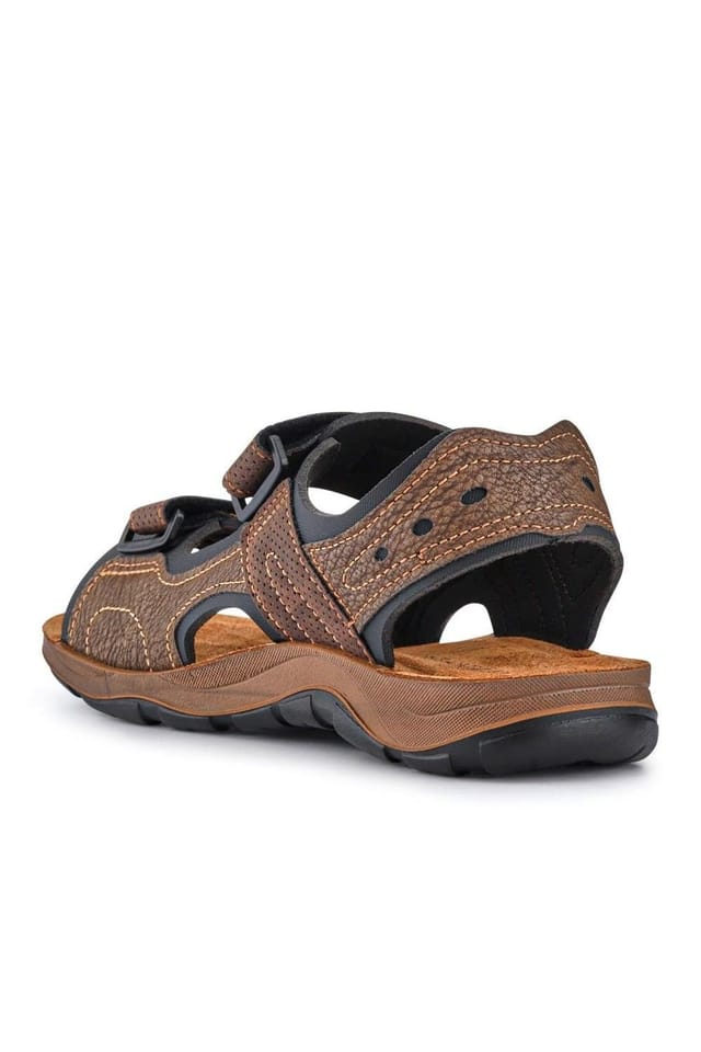 Pavers Pavers Men's Dual Touch-Fasten Sandals in Brown - 3