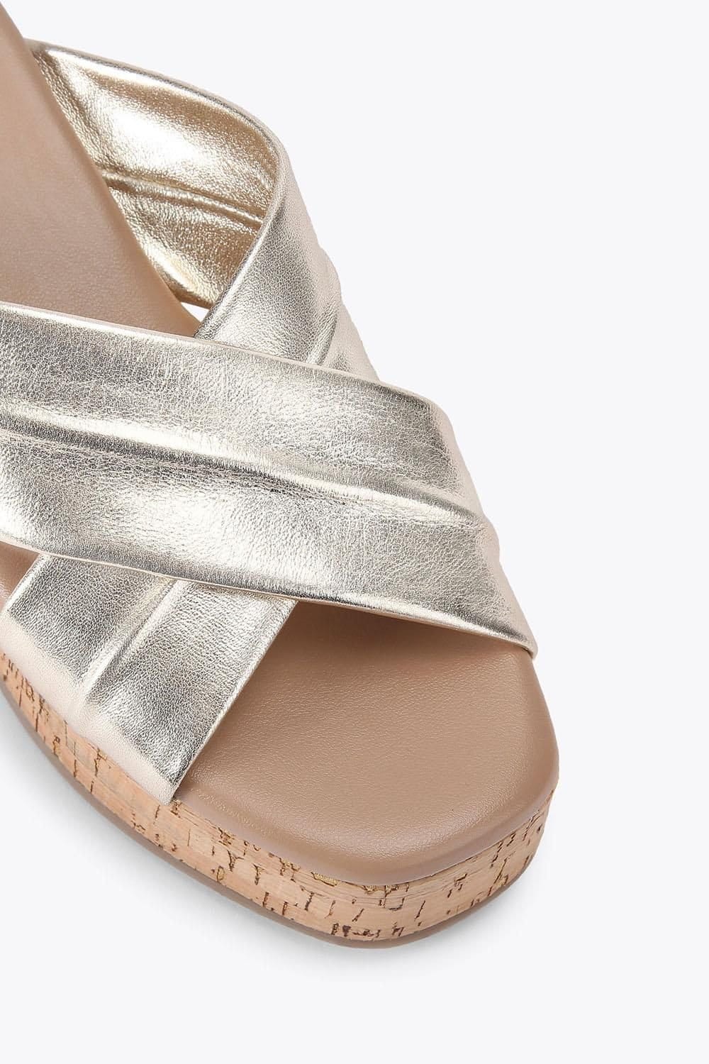 Carvela Carvela Women's 'Fresco Cross Wedge' Leather Sandals in Gold - 4