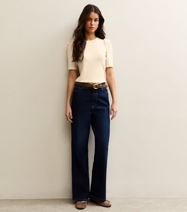 New Look Women's Cream Puff Sleeve Soft Touch T-Shirt New Look - 3