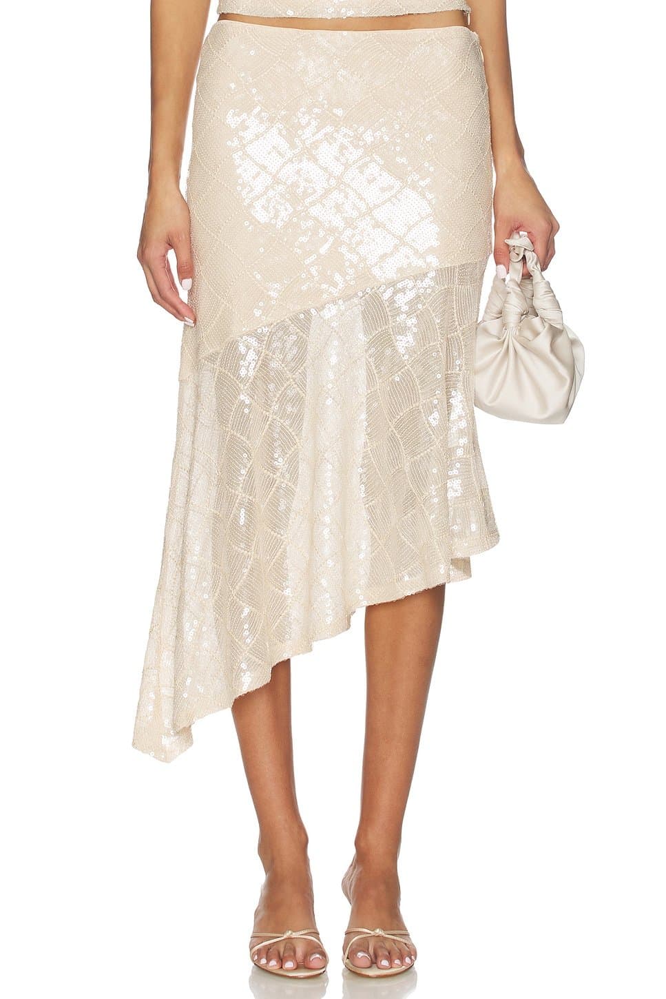 revolve Eris Sequin Flounce Midi Skirt