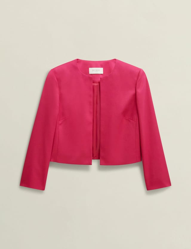 Hobbs London Hobbs London Women's Elize Cropped Occasion Jacket in Fuchsia - 2
