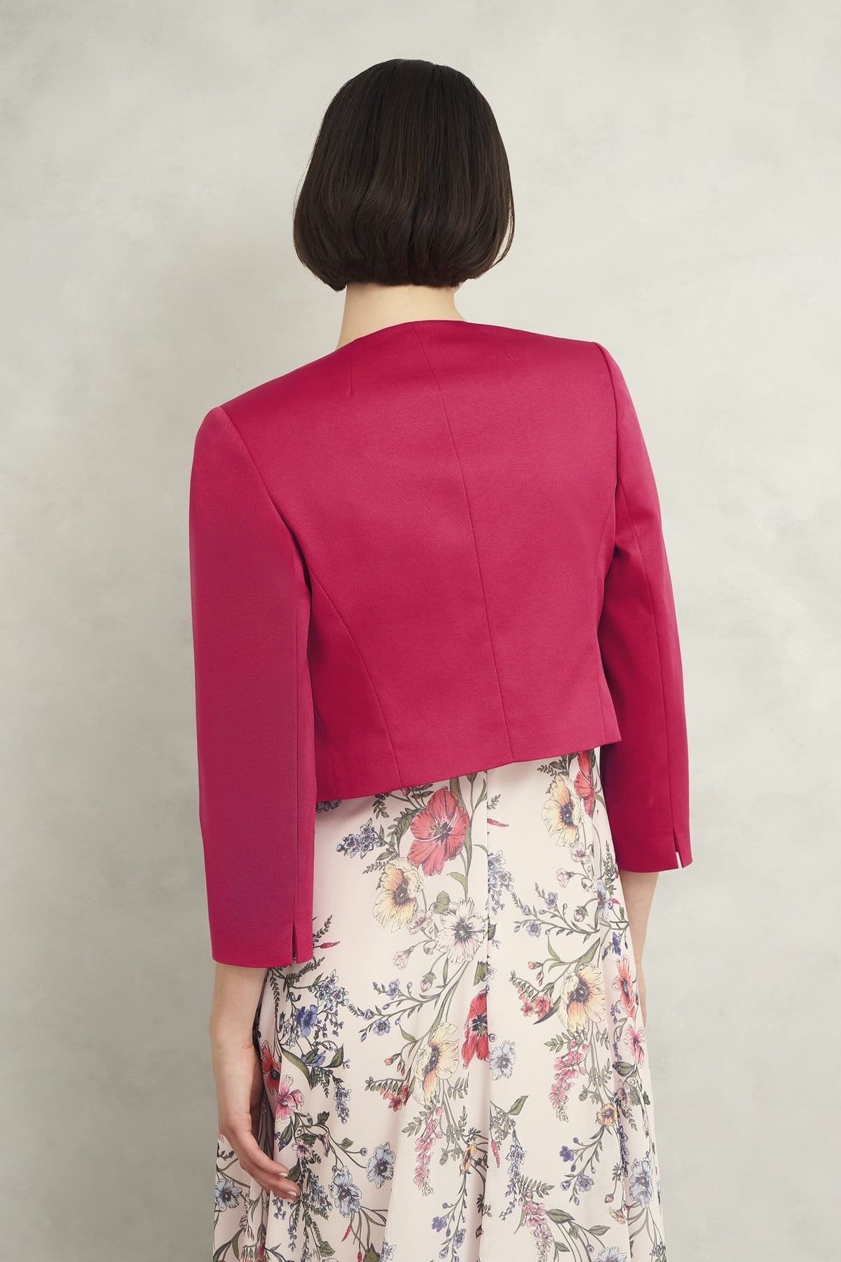 Hobbs London Hobbs London Women's Elize Cropped Occasion Jacket in Fuchsia - 4
