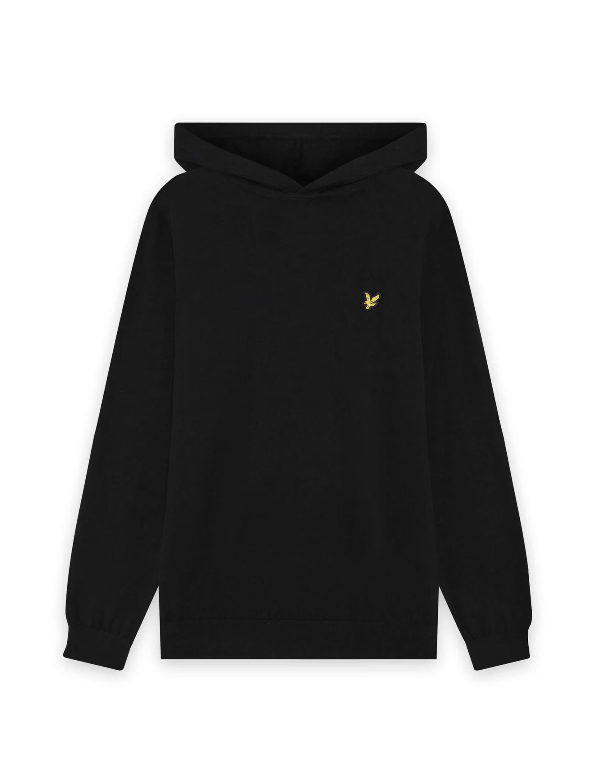 ASOS Lyle & Scott Mid knits golf pullover hoodie in z865 jet black