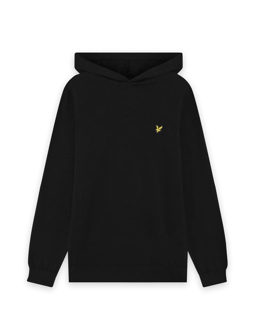 ASOS Lyle & Scott Mid knits golf pullover hoodie in z865 jet black - 1