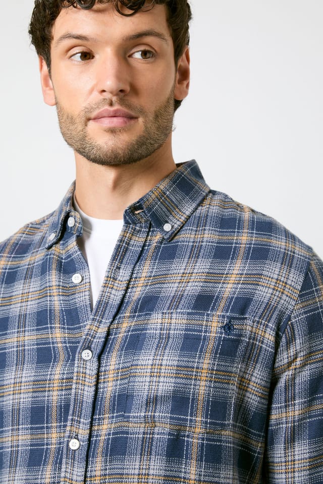 Maine Maine Men's Navy Check Long Sleeve Shirt - 2