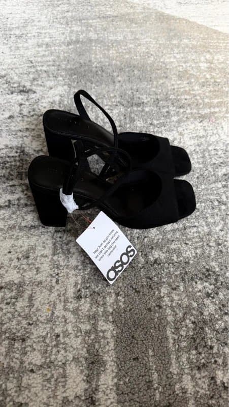 ASOS Design Black velvet ASOS design heels