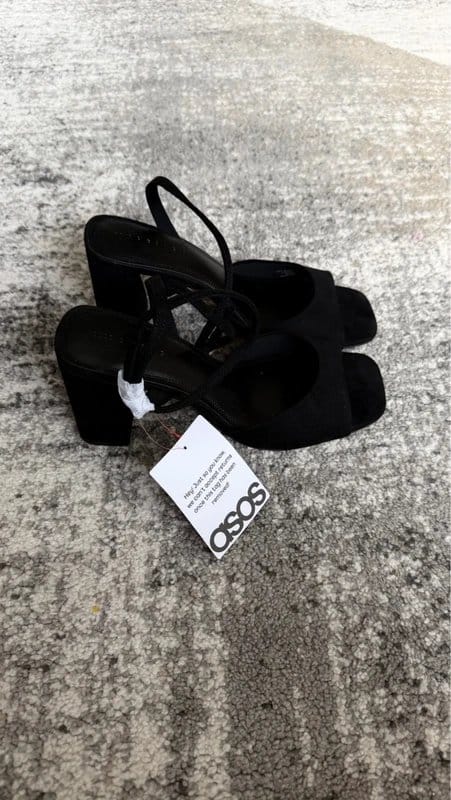 ASOS Design Black velvet ASOS design heels - 1