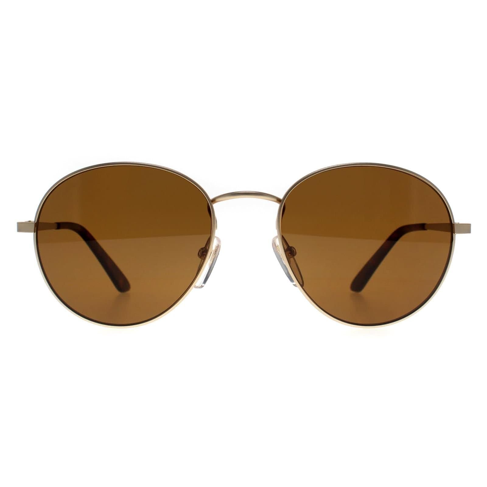 Smith Smith Men's Round Matte Gold Brown Polarized Prep