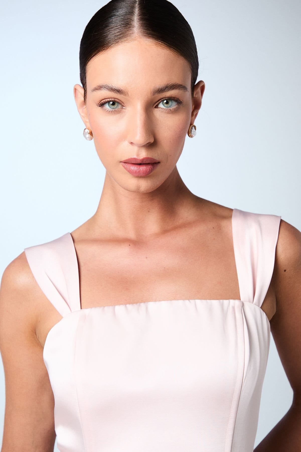 Coast Coast Women's Corset Satin Column Midi Bridesmaid Dress in Blush - 4