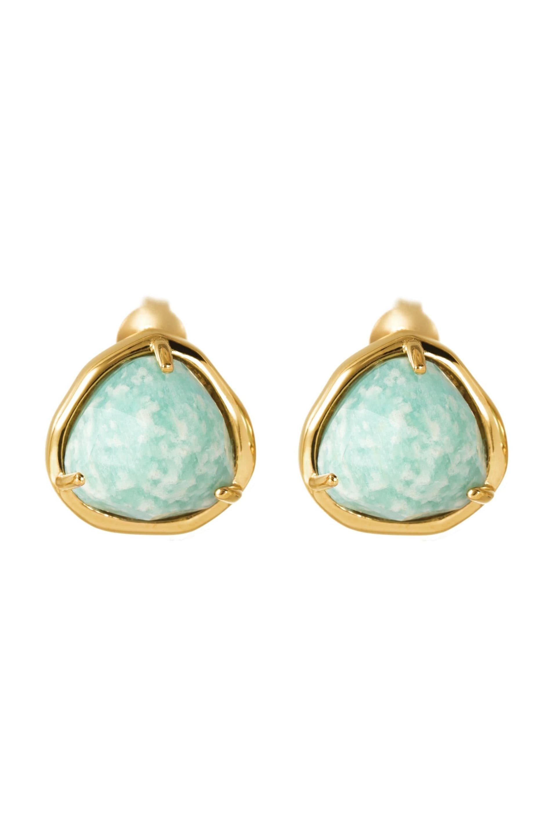 The Fine Collective The Fine Collective Gold Amazonite Stud Earrings