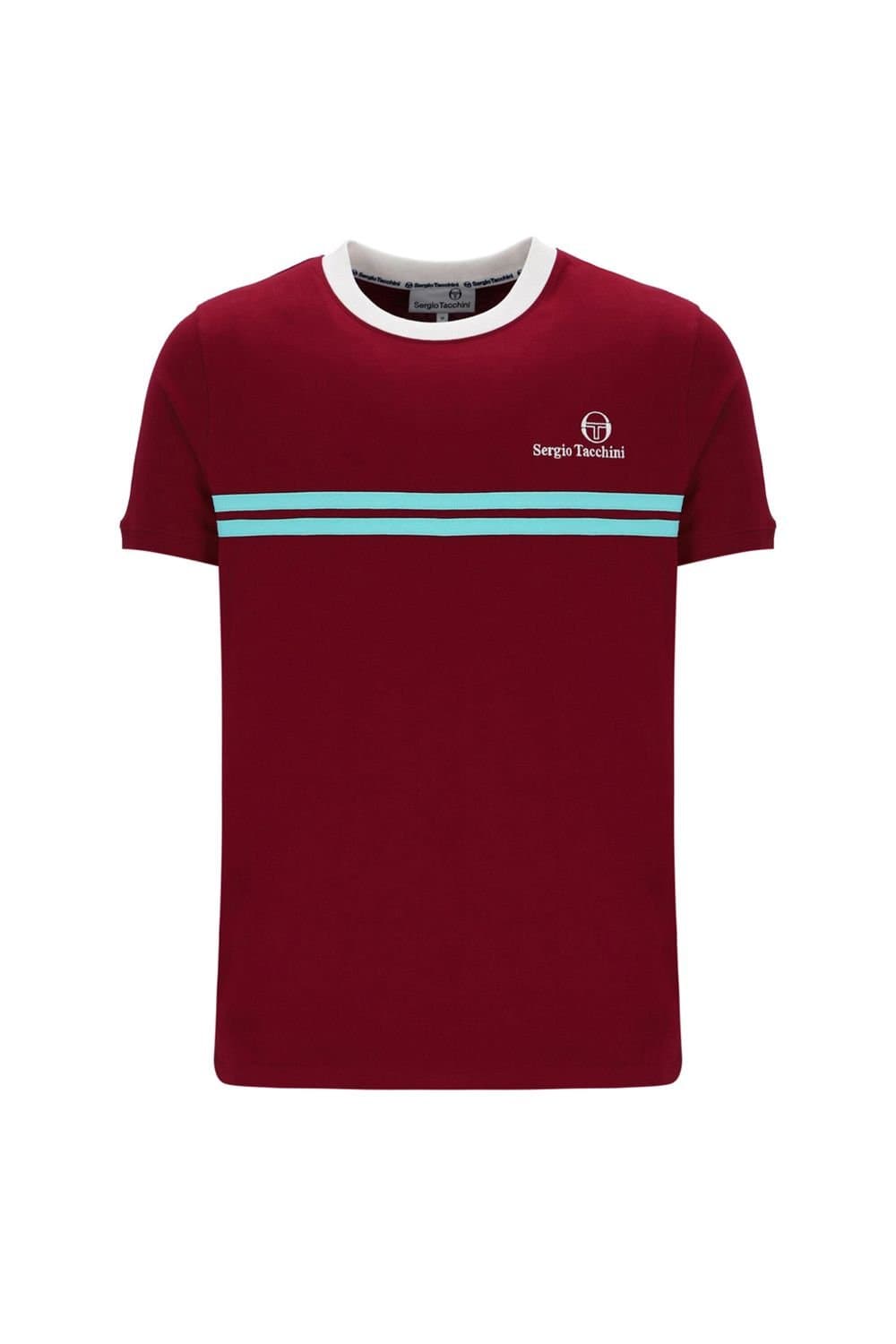 Sergio Tacchini Sergio Tacchini Men's New Supermac T Rhubarb/Gardenia/Aruba Blue