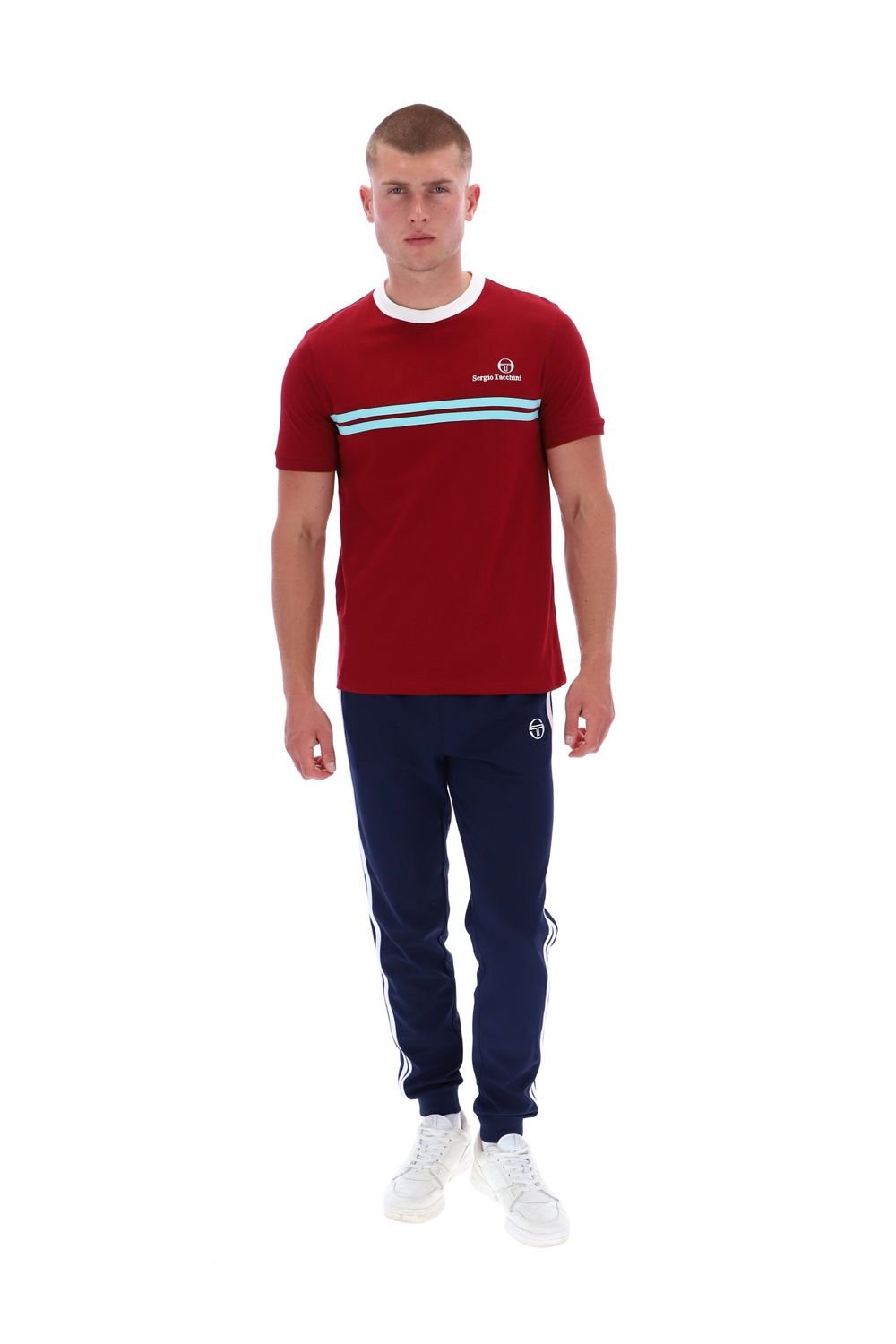 Sergio Tacchini Sergio Tacchini Men's New Supermac T Rhubarb/Gardenia/Aruba Blue - 4