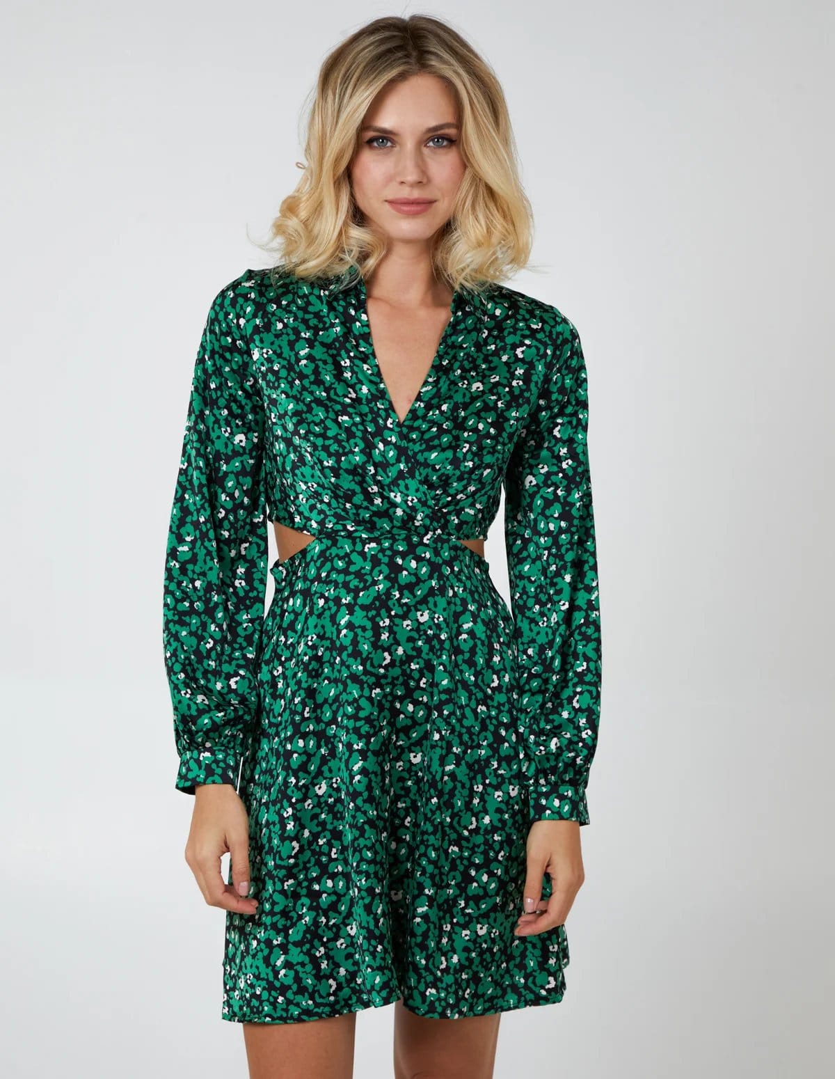 Blue Vanilla Keyhole Wrap Bust Shirt Dress - 4