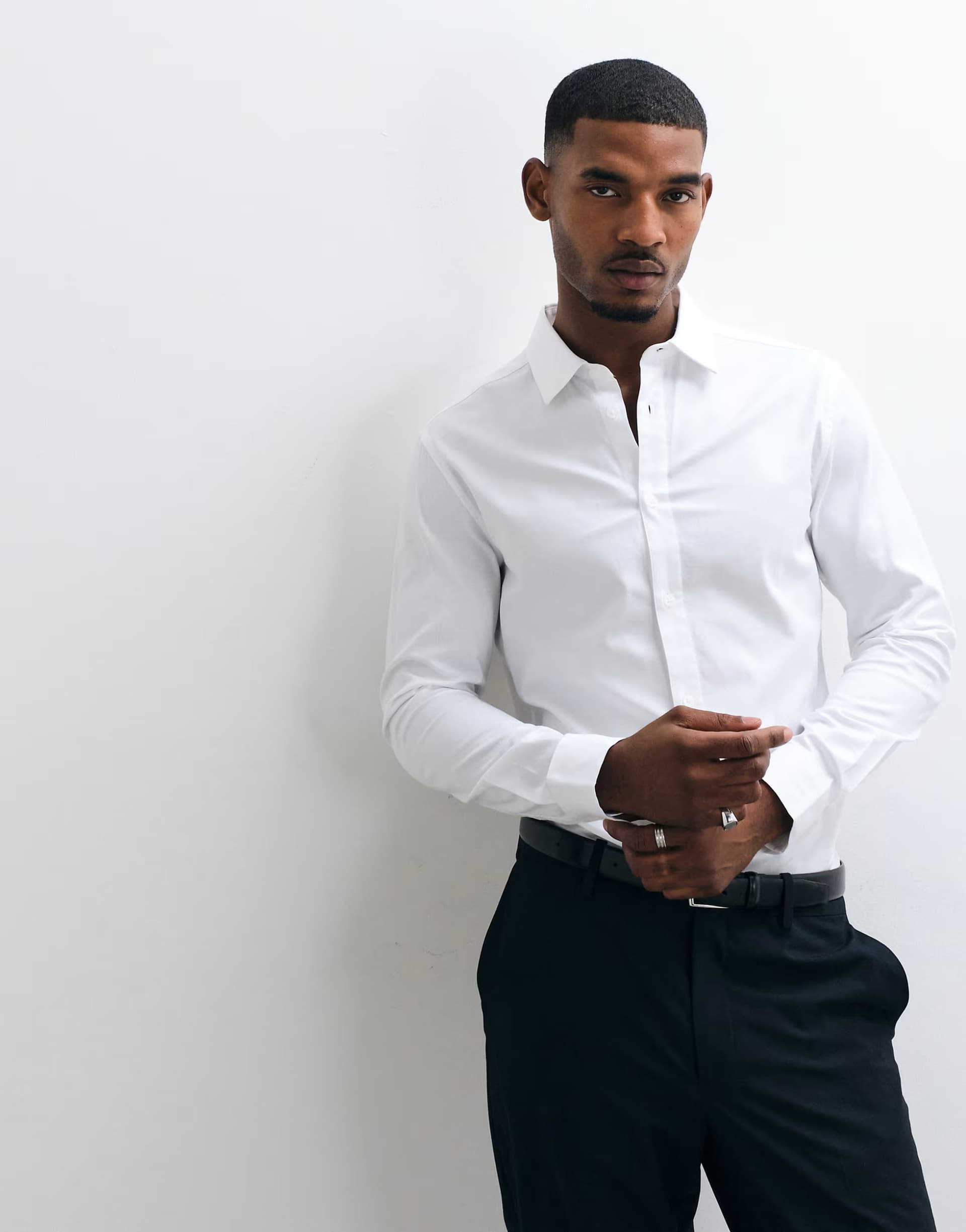ASOS ASOS DESIGN royal oxford slim shirt in white