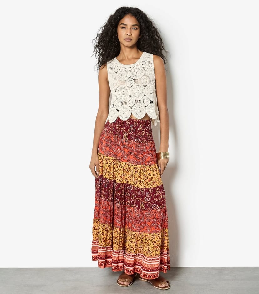 Apricot Women's Yellow Multi Print Patchwork Skirt Apricot New Look - 1