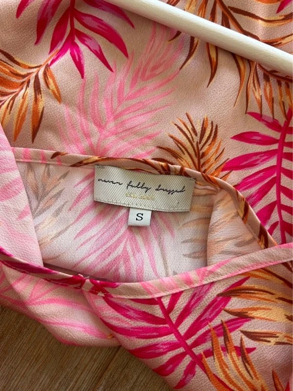 Never Fully Dressed Pink Tropical Palm Print Cami Vest Top