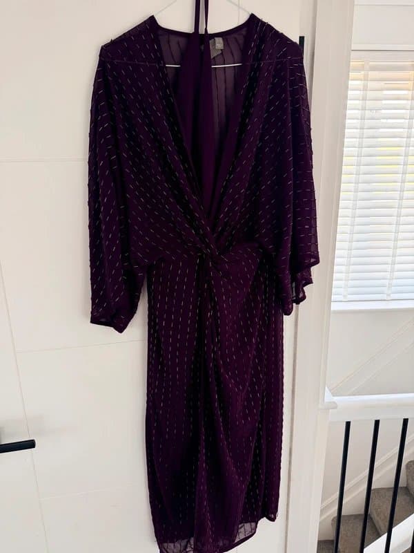 ASOS Purple embellished wrap dress