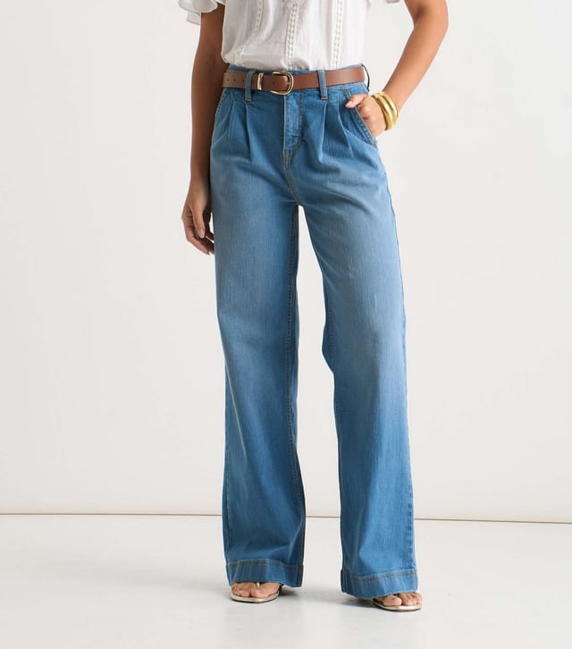 Gini London Women's Blue Pleated Leg Jeans Gini London New Look - 2