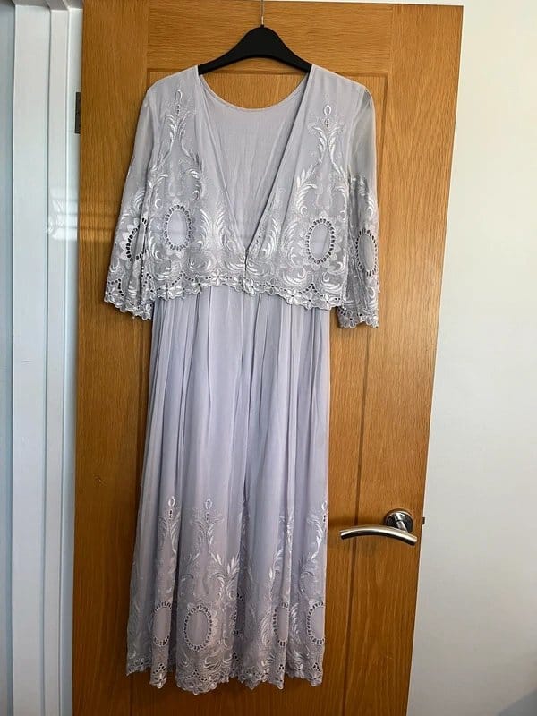 ASOS Purple Beaded Embroidered Midi Dress