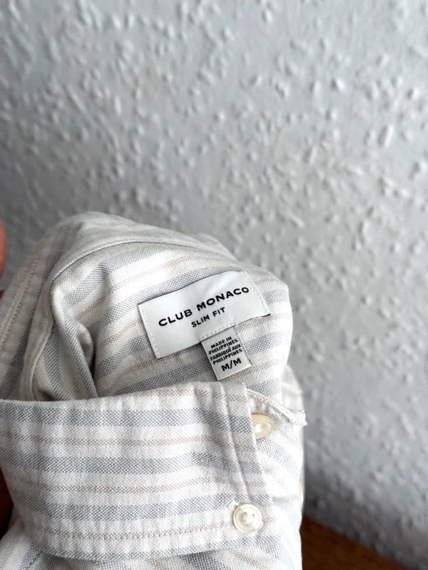 Club Monaco Men's Club Monaco Cotton Striped Oxford Shirt - size M - 1