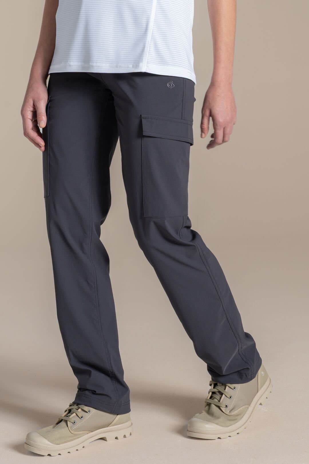 Craghoppers Craghoppers Women's NosiLife Rif Stretch Cargo Lightweight Trousers in Dark Grey