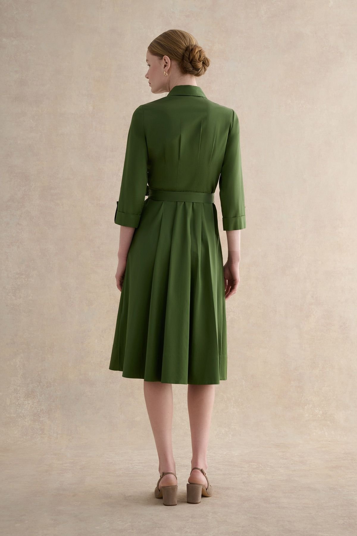 Hobbs London Hobbs London Women's Brigitta Midi Dress in Olive - 4