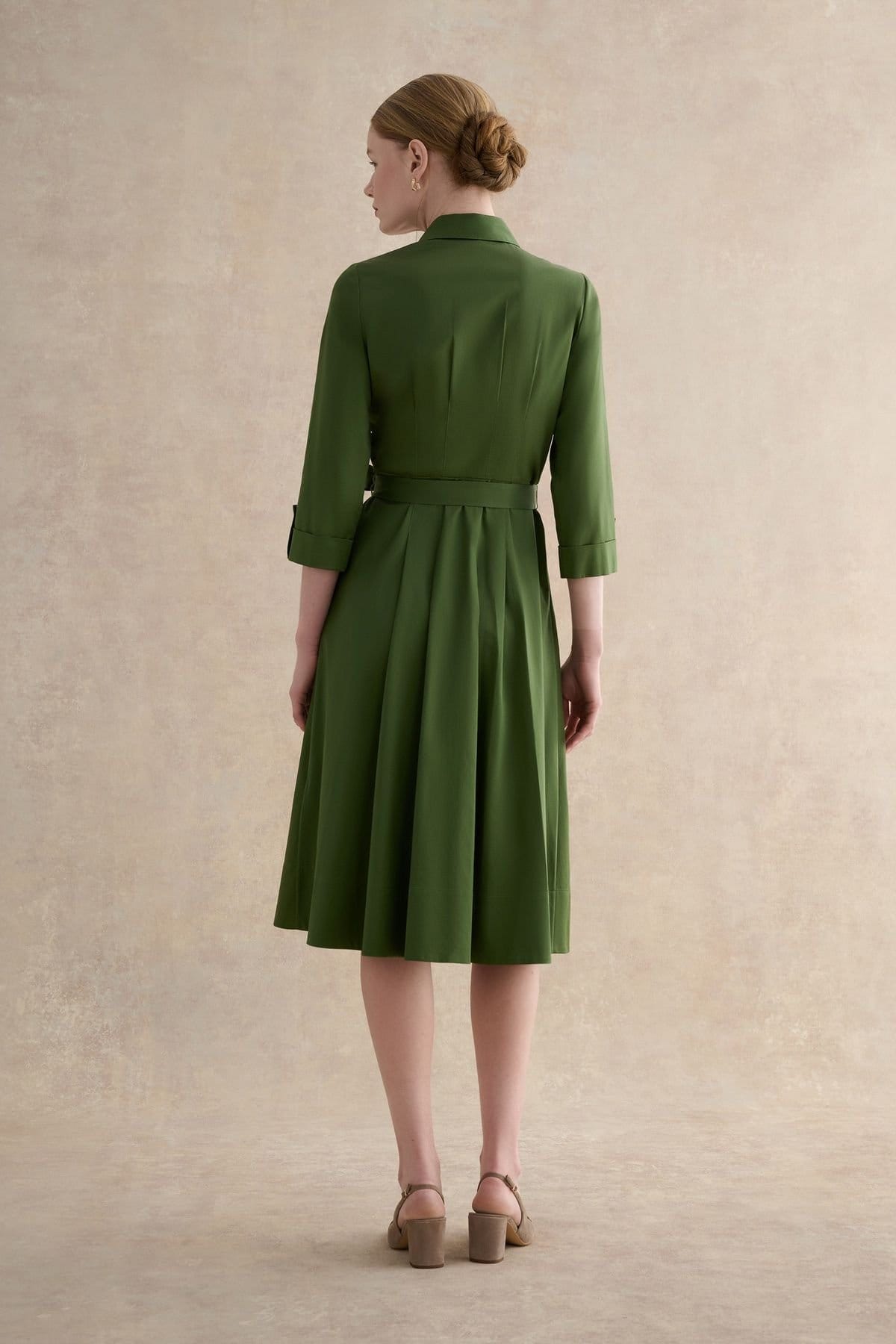 Hobbs London Hobbs London Women's Brigitta Midi Dress in Olive - 4