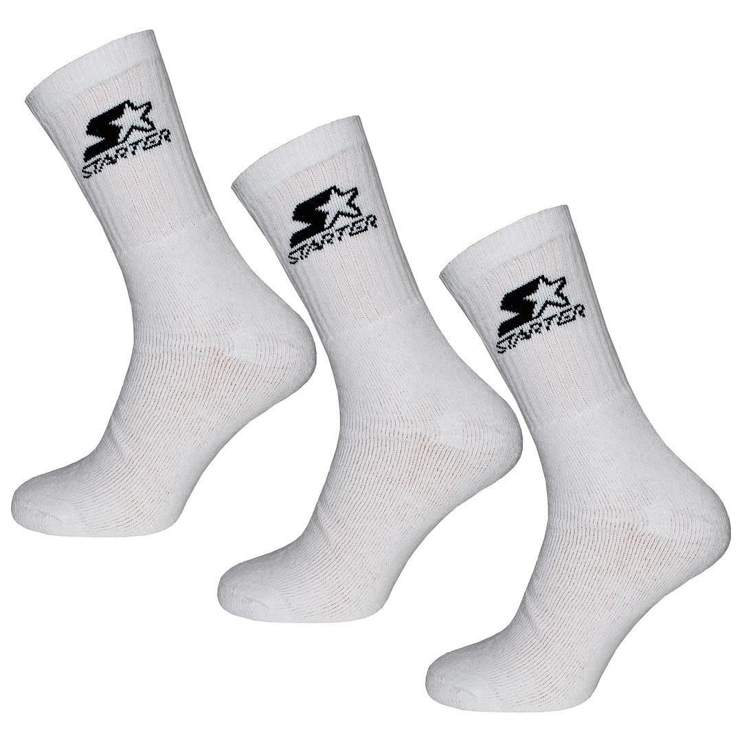 Starter Starter Men's 3-Pack White Long Crew Socks