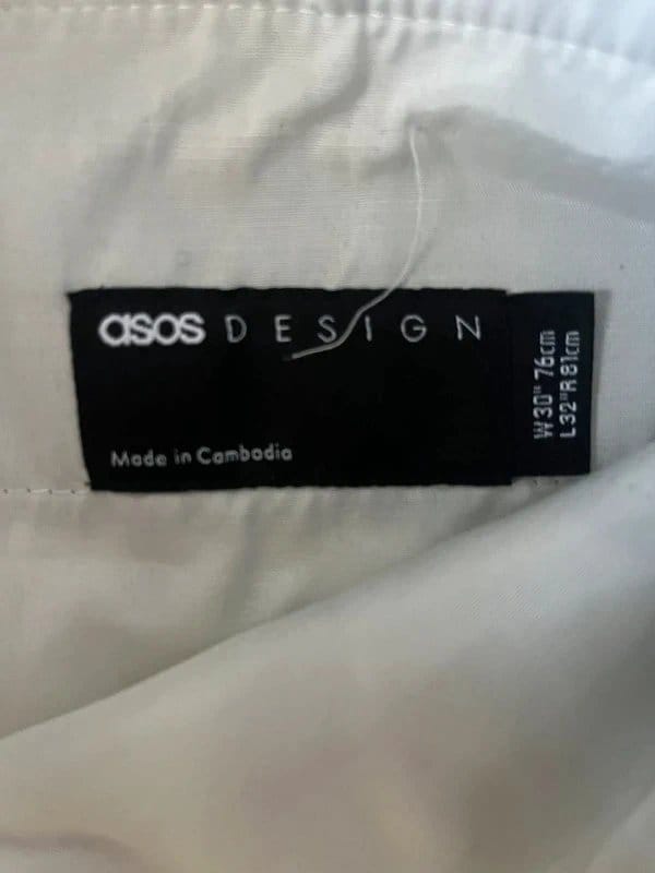 ASOS Design Grey Tonal Check Tapered Trousers