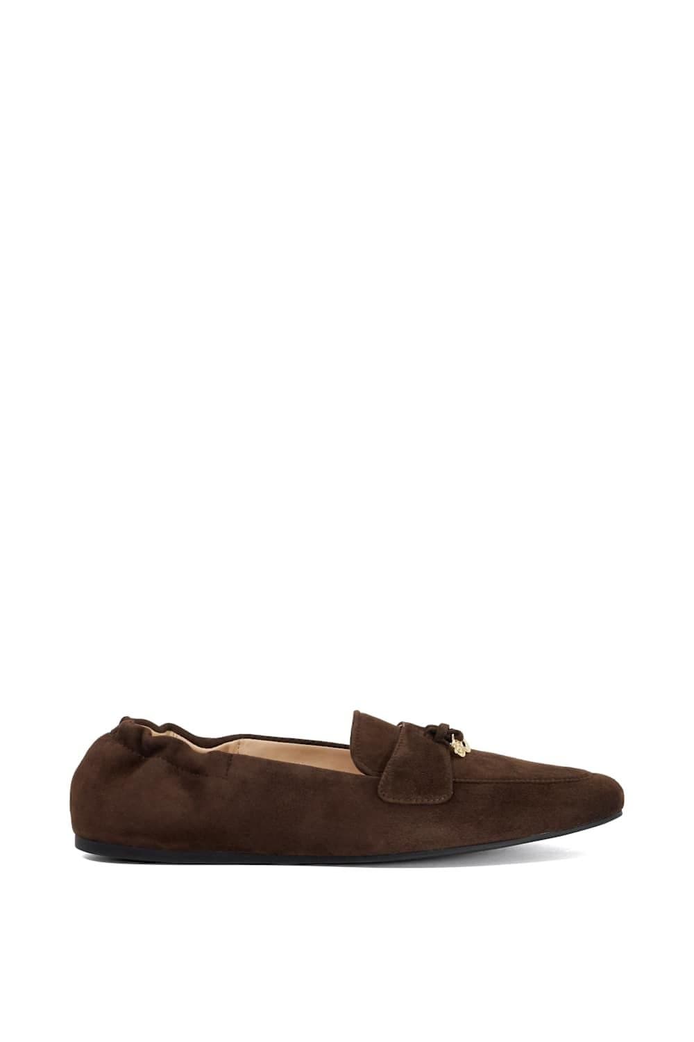 Dune London Dune London Brown Suede Loafers with Gold Tassels