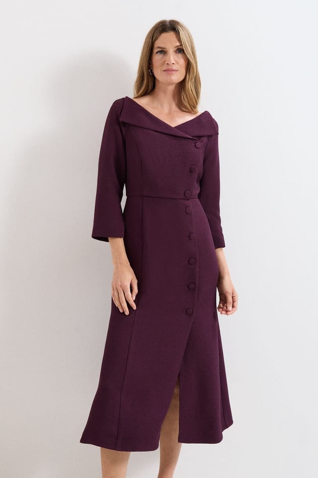 Phase Eight Phase Eight Women's Sienna Tux Dress in Wine - 3