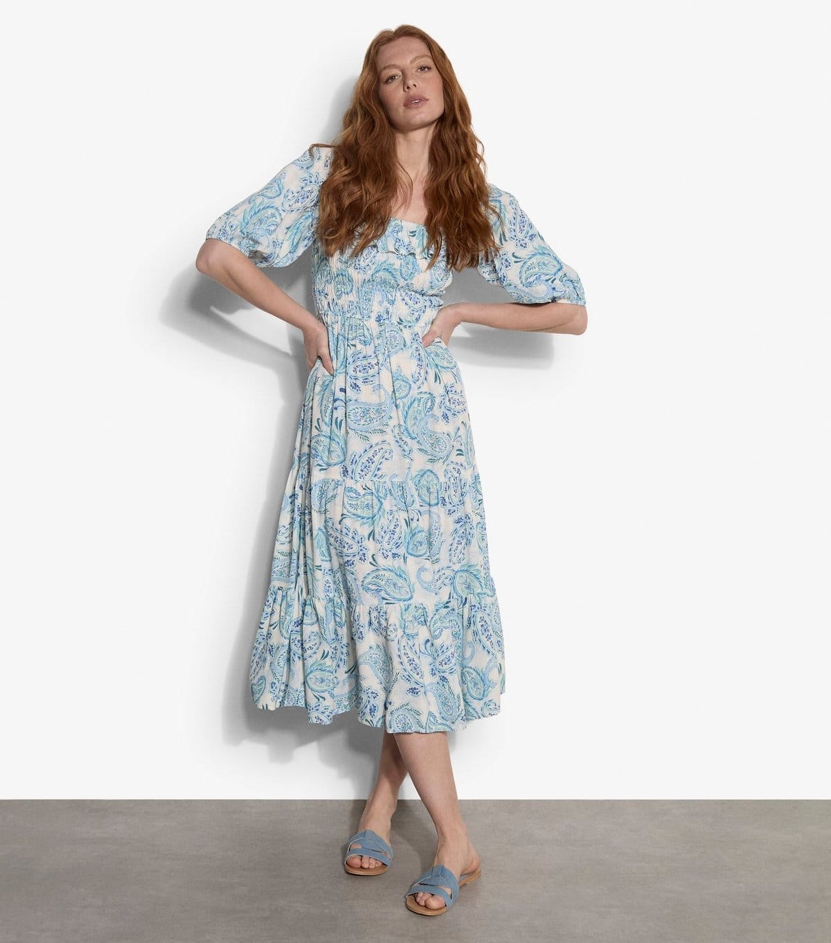 Apricot Women's Blue Paisley Print Milkmaid Dress Apricot New Look - 4